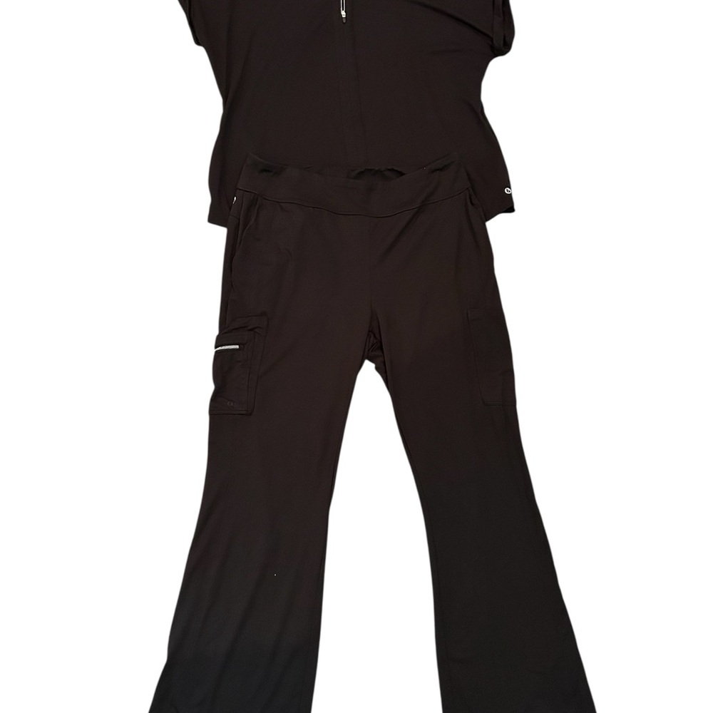 Barco One Women’s Scrub Set Black with Flare pants